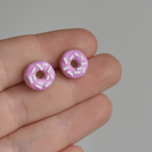 Mini donuty náušnice - Chirurgická ocel