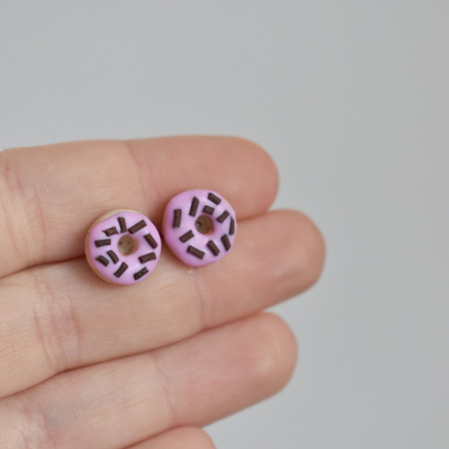 Mini donuty náušnice - Chirurgická ocel