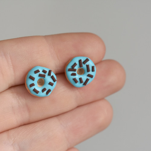 Mini donuty náušnice- Chirurgická ocel — foto 1