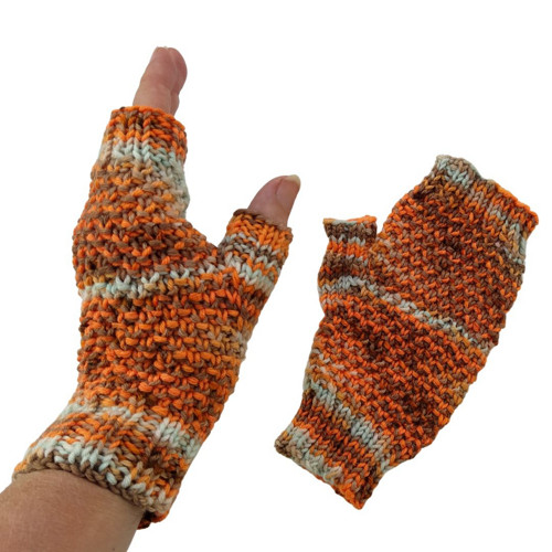 Pomeranč a peprmint II - rukavice | merino