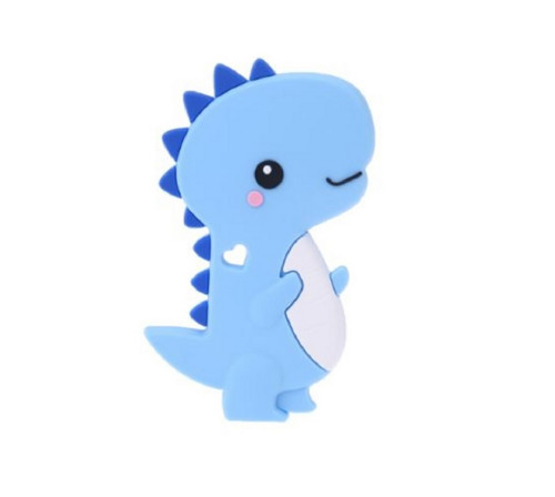 Kousátko silikonové DINO 95mm (1ks) - blue