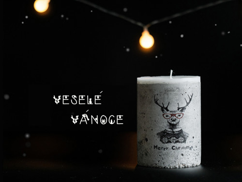 Vánoční svíčka z betonu