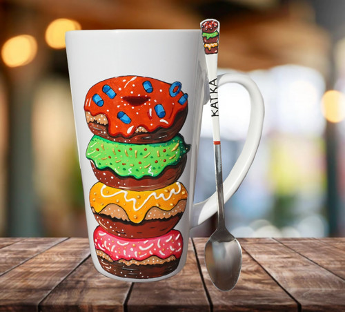 Hrnek dlouhý - donuty lákavé