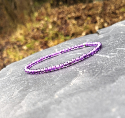 Přírodní ametyst*minimalistický náramek*0,3 cm