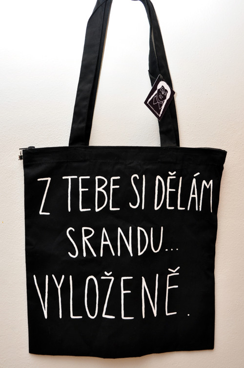Pevná plátěná taška - opilej cyklista