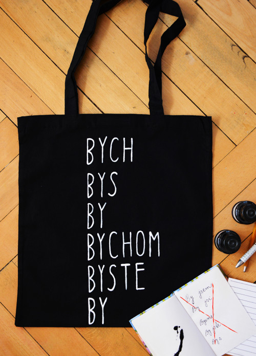 Pevná plátěná taška - bych, bys, by