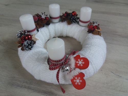 Adventní pletený věnec "Vánoční pohoda"