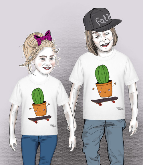 Dětské tričko Skating cactus