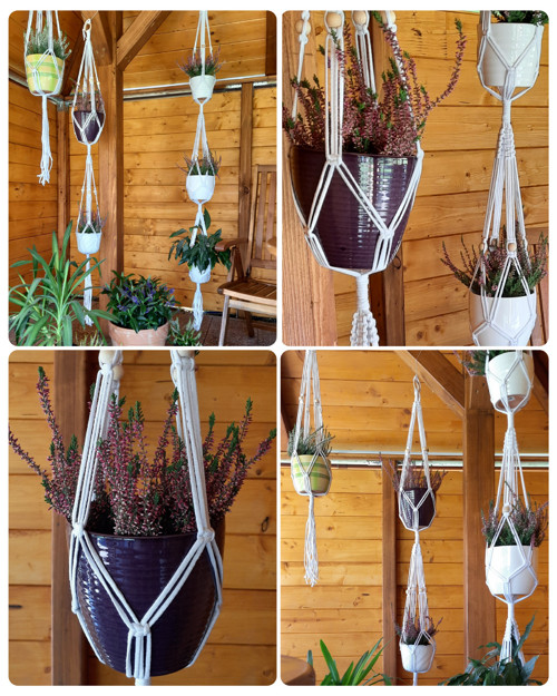 Macramé závěs na květináč 123