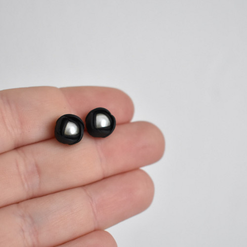 Mini růžičky černé - Chirurgická ocel