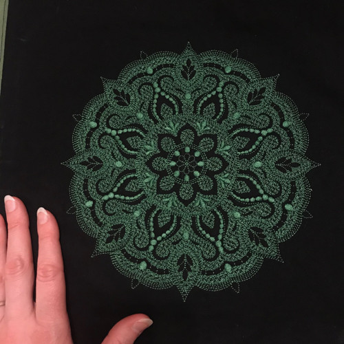 Polštářek Mandala velká zelená