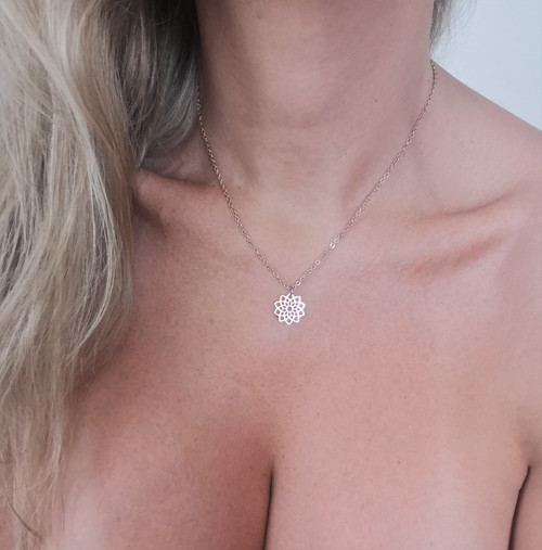 Ocelový náhrdelník*mandala*rosegold — foto 1