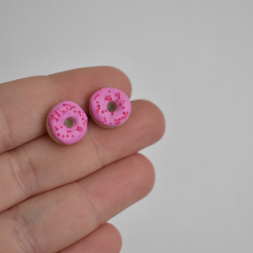 Mini donuty náušnice - Chirurgická ocel