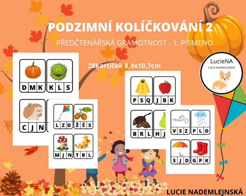 Podzimní kolíčkování 2- předčtenářská gramotnost
