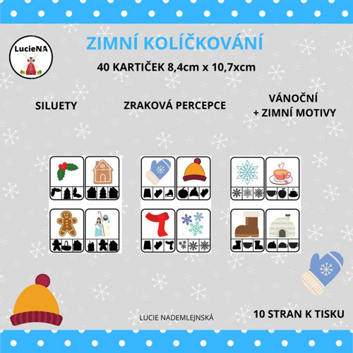 Zimní kolíčkování - siluety