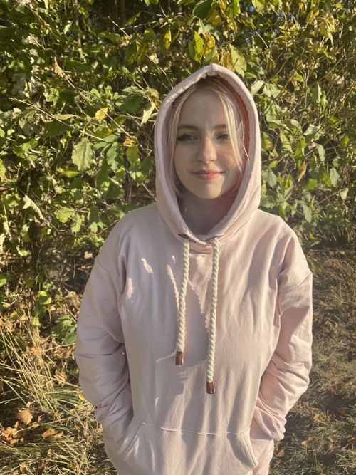 Dámská mikina - Pudrová růžová oversize