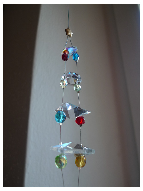 Lapač slunce barevný, suncatcher, stromeček 3cm