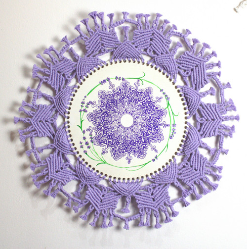 Malovaná macramé mandala - na zakázku