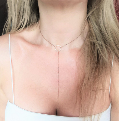 Ocelový náhrdelník*karma s řetízkem*rosegold