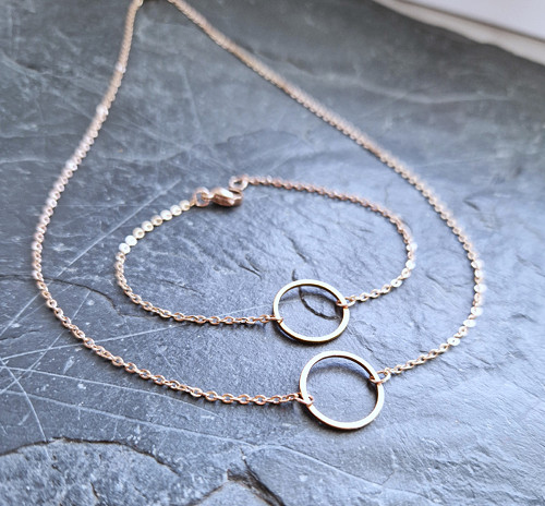 Ocelový náhrdelník*karma*rosegold*jemná*1,5 cm*