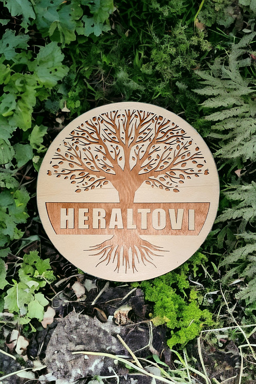 Dřevěná cedulka / jmenovka na dveře Strom života
