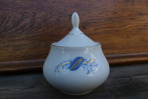 Modrozlatě...porcelánová cukřenka Thun