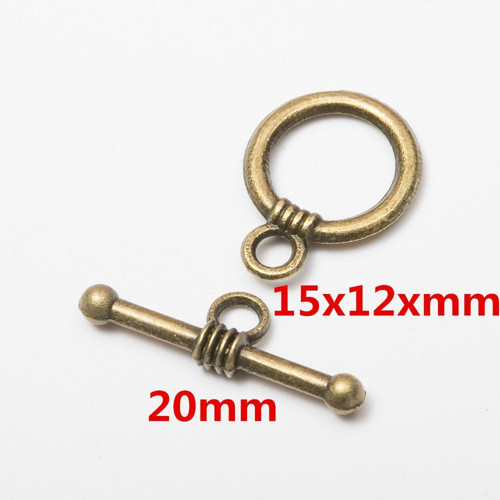 10 ks Starožitný bronz Toggle Clasp kovové nálezy