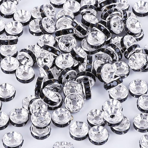 20ks Stříbrné Plátěné Spacer Bead Rondelle