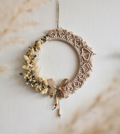 Macrame mandala / věnec - Letní romance — foto 1