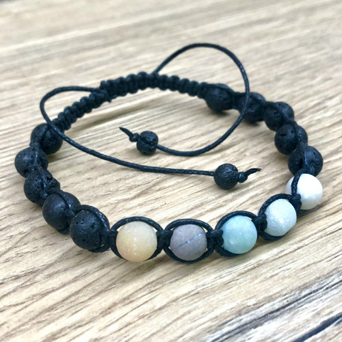 Náraek Shamballa Pro Muže - Láva + Amazonit