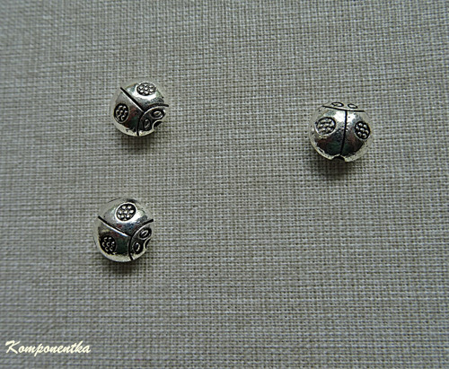 Kovový korálek beruška 9mm 1kus