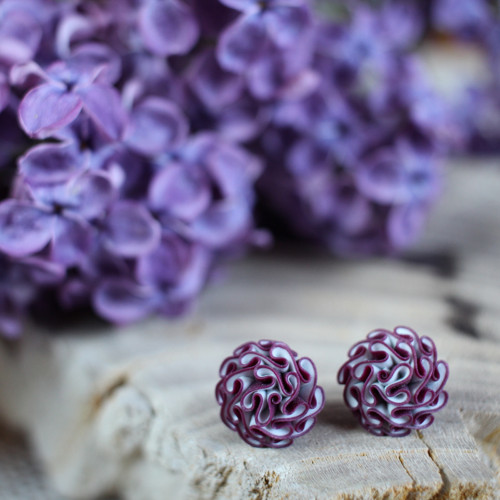 Náušnice purpurové — foto 1