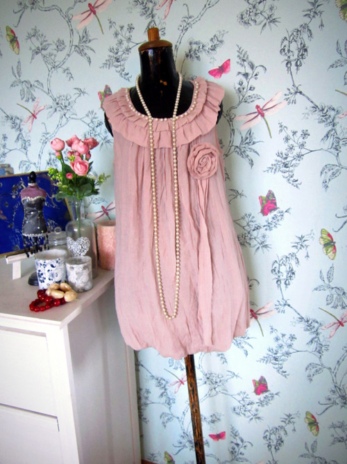 Šaty tunika powder pink elfí — foto 1