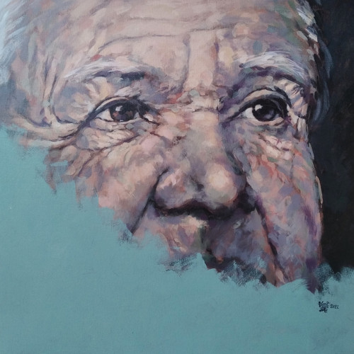 Oči 2 - akryl, plátno 60x60,originál