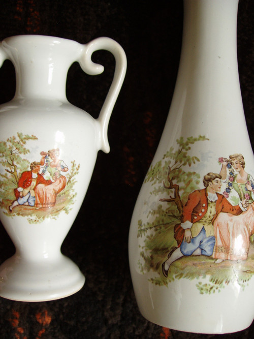 Starožitný porcelán -amfora+váza