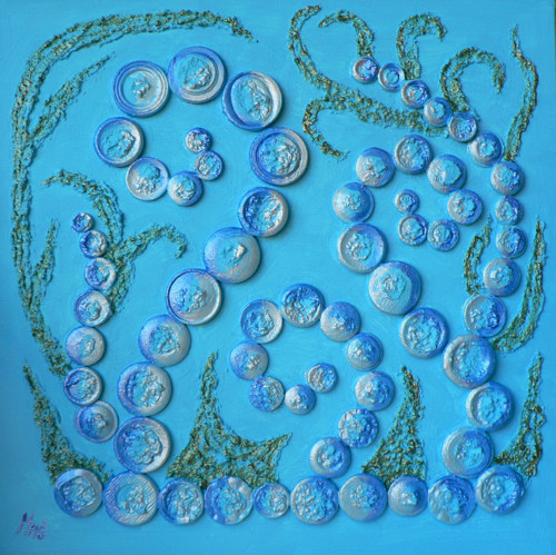 Aquarius - obraz z cyklu "Struktury" - akryl