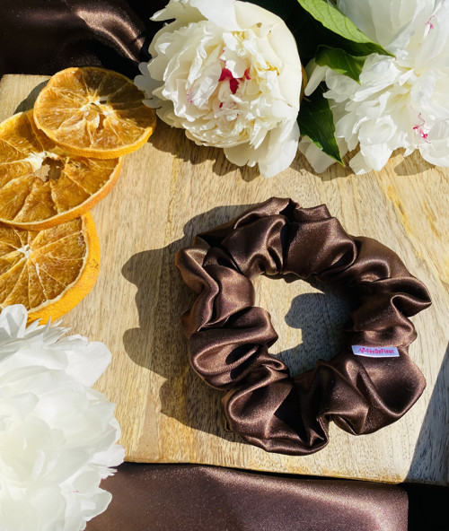 Scrunchie velká hnědá — foto 1