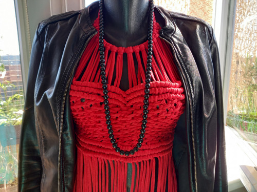 Macramé boho top / beach dress "VAMOS A LA PLAYA"