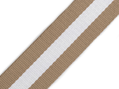 Popruh BA+PES šíře 38 mm (1m) - béžovobílý