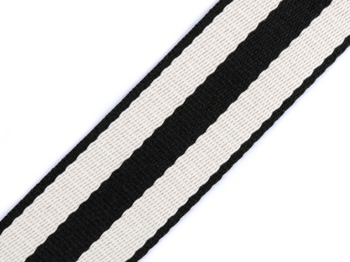 Popruh BA+PES šíře 38 mm (1m) - smetanovočerná