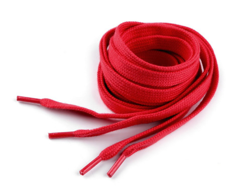 Bavlněné tkaničky délka 130 cm (1ks) - červená