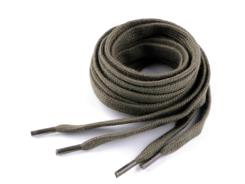 Bavlněné tkaničky délka 130 cm (1ks) - khaki