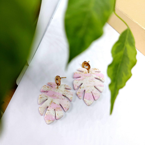 Pink Luxury - náušničky monstery — foto 1
