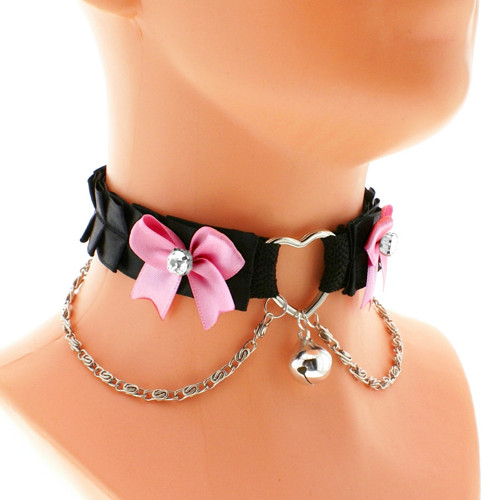 Kittenplay collar, obojek s řetízkem a srdíčkem 32