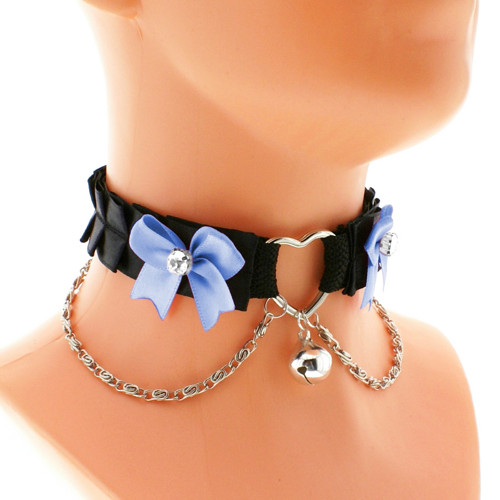 Kittenplay collar, obojek s řetízkem a srdíčkem 32