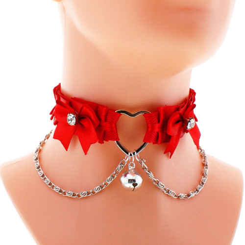 Kittenplay collar, obojek s řetízkem a srdíčkem 32