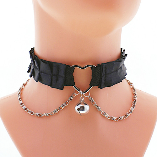 Kittenplay collar, obojek s řetízkem a srdíčkem 32