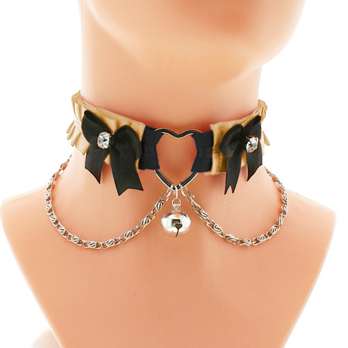 Kittenplay collar, obojek s řetízkem a srdíčkem 32