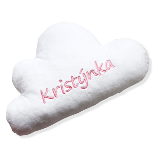 Mini polštář mráček - bílý se jménem Kristýnka