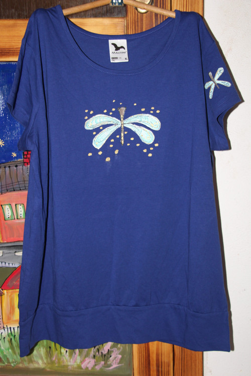 Malované triko vážka vel. XS-XXL na obj